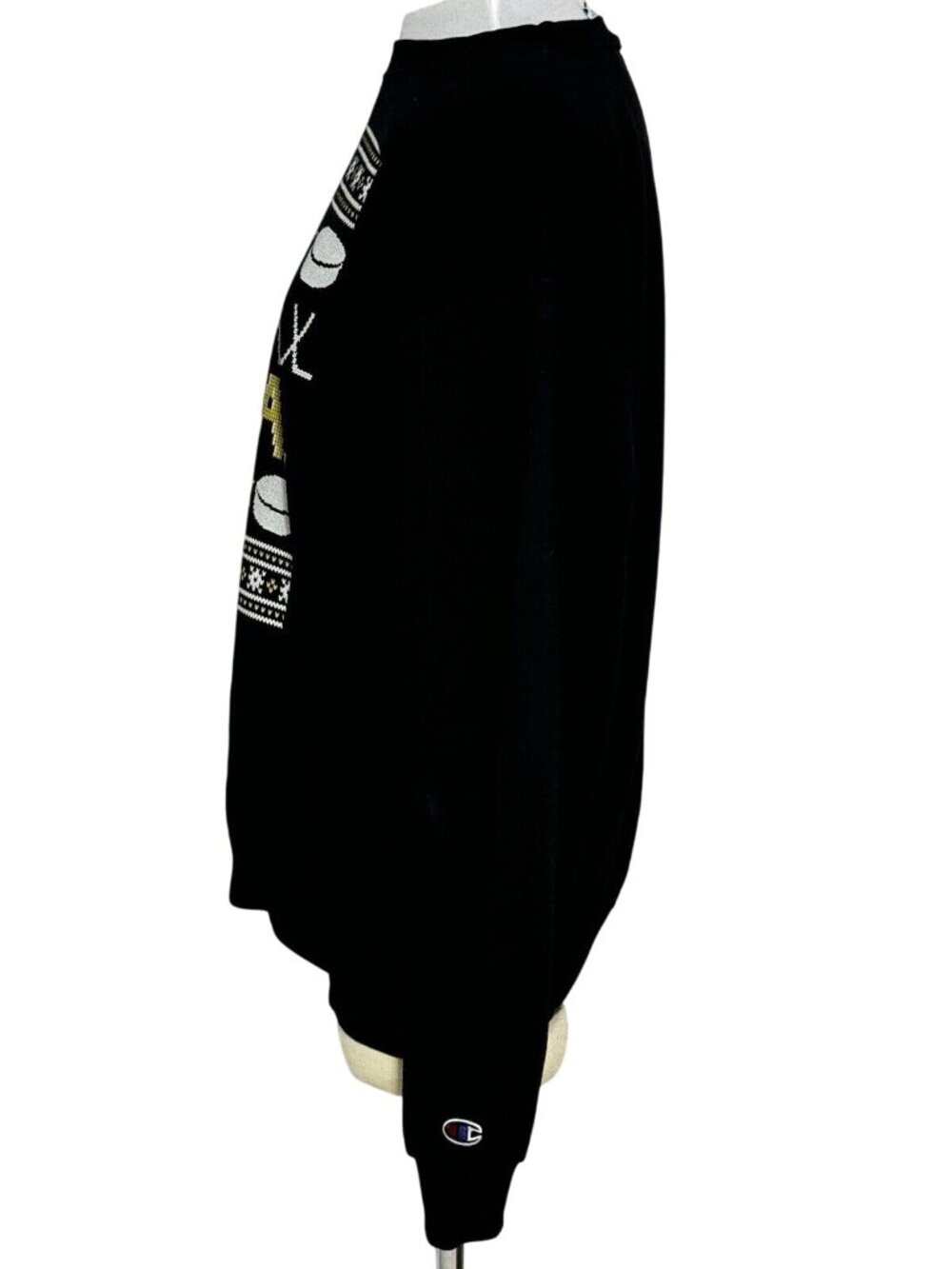 Champion Black "Not A Big Deal" Hockey-Themed Sweatshirt Large - Picture 2 of 5